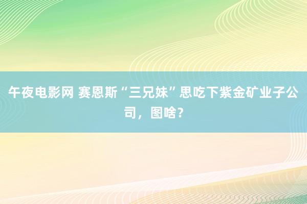 午夜电影网 赛恩斯“三兄妹”思吃下紫金矿业子公司，图啥？