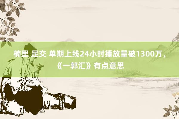 楠里 足交 单期上线24小时播放量破1300万，《一郭汇》有点意思