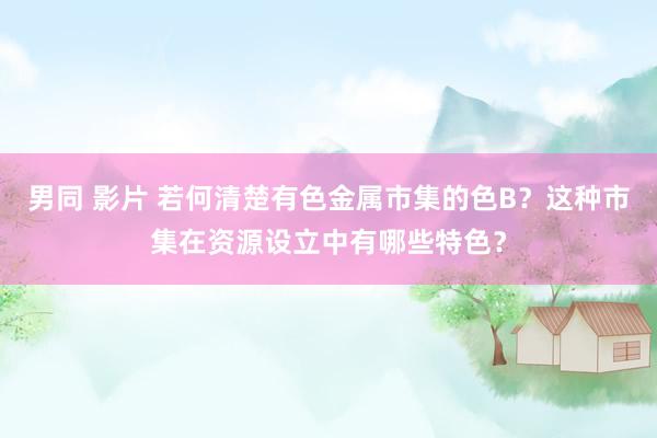 男同 影片 若何清楚有色金属市集的色B？这种市集在资源设立中有哪些特色？