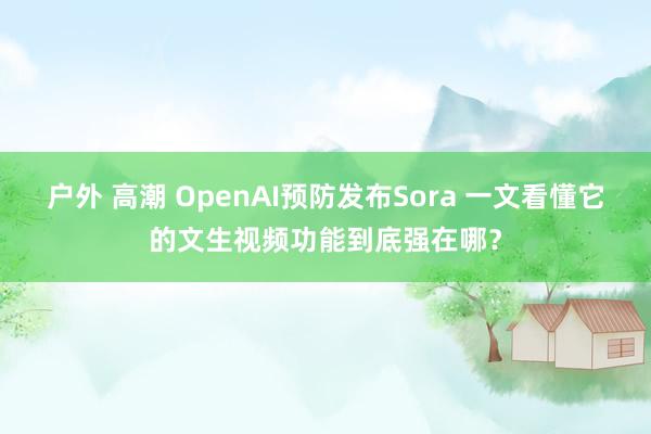 户外 高潮 OpenAI预防发布Sora 一文看懂它的文生视频功能到底强在哪？