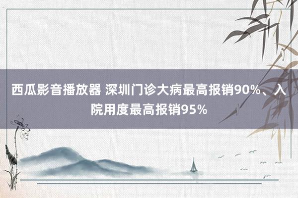 西瓜影音播放器 深圳门诊大病最高报销90%、入院用度最高报销95%