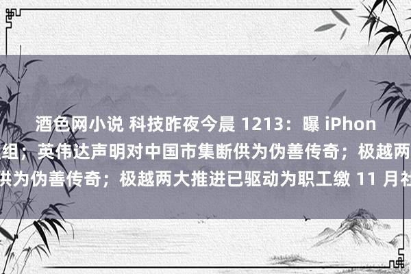 酒色网小说 科技昨夜今晨 1213：曝 iPhone 17 改用条形横置录像模组；英伟达声明对中国市集断供为伪善传奇；极越两大推进已驱动为职工缴 11 月社保...