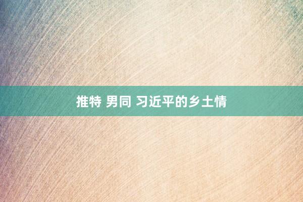 推特 男同 习近平的乡土情
