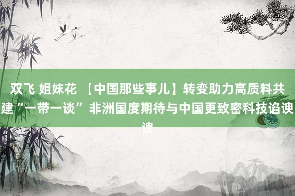 双飞 姐妹花 【中国那些事儿】转变助力高质料共建“一带一谈” 非洲国度期待与中国更致密科技谄谀