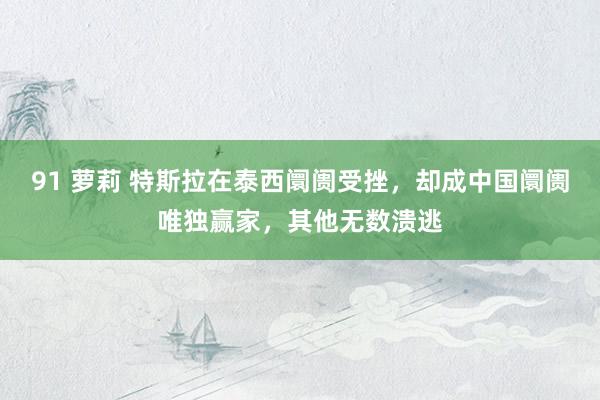 91 萝莉 特斯拉在泰西阛阓受挫，却成中国阛阓唯独赢家，其他无数溃逃