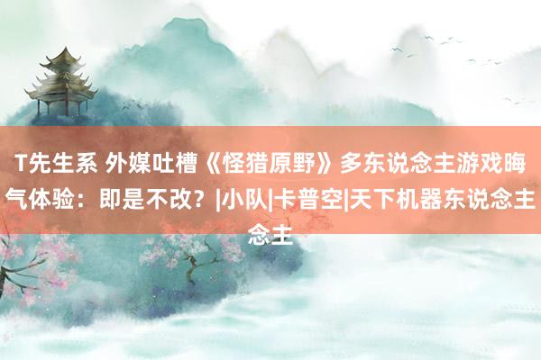 T先生系 外媒吐槽《怪猎原野》多东说念主游戏晦气体验：即是不改？|小队|卡普空|天下机器东说念主