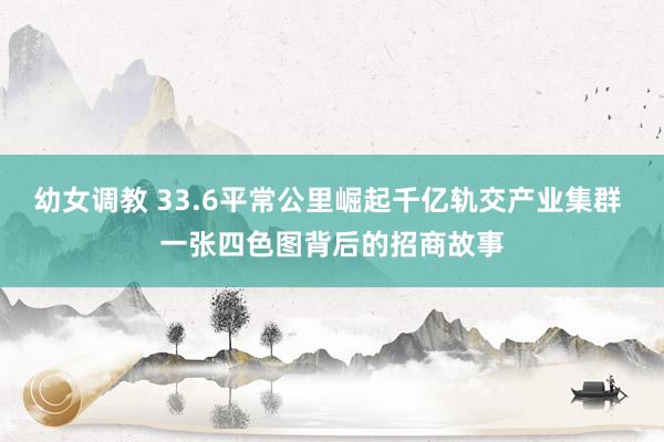 幼女调教 33.6平常公里崛起千亿轨交产业集群 一张四色图背后的招商故事