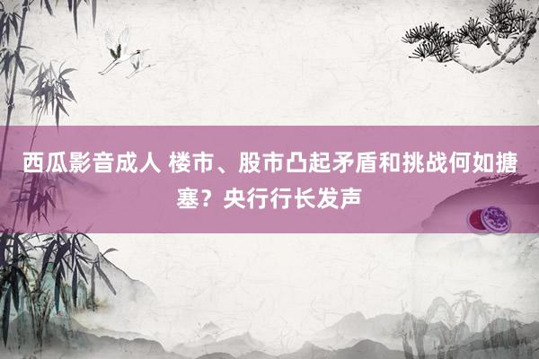 西瓜影音成人 楼市、股市凸起矛盾和挑战何如搪塞？央行行长发声